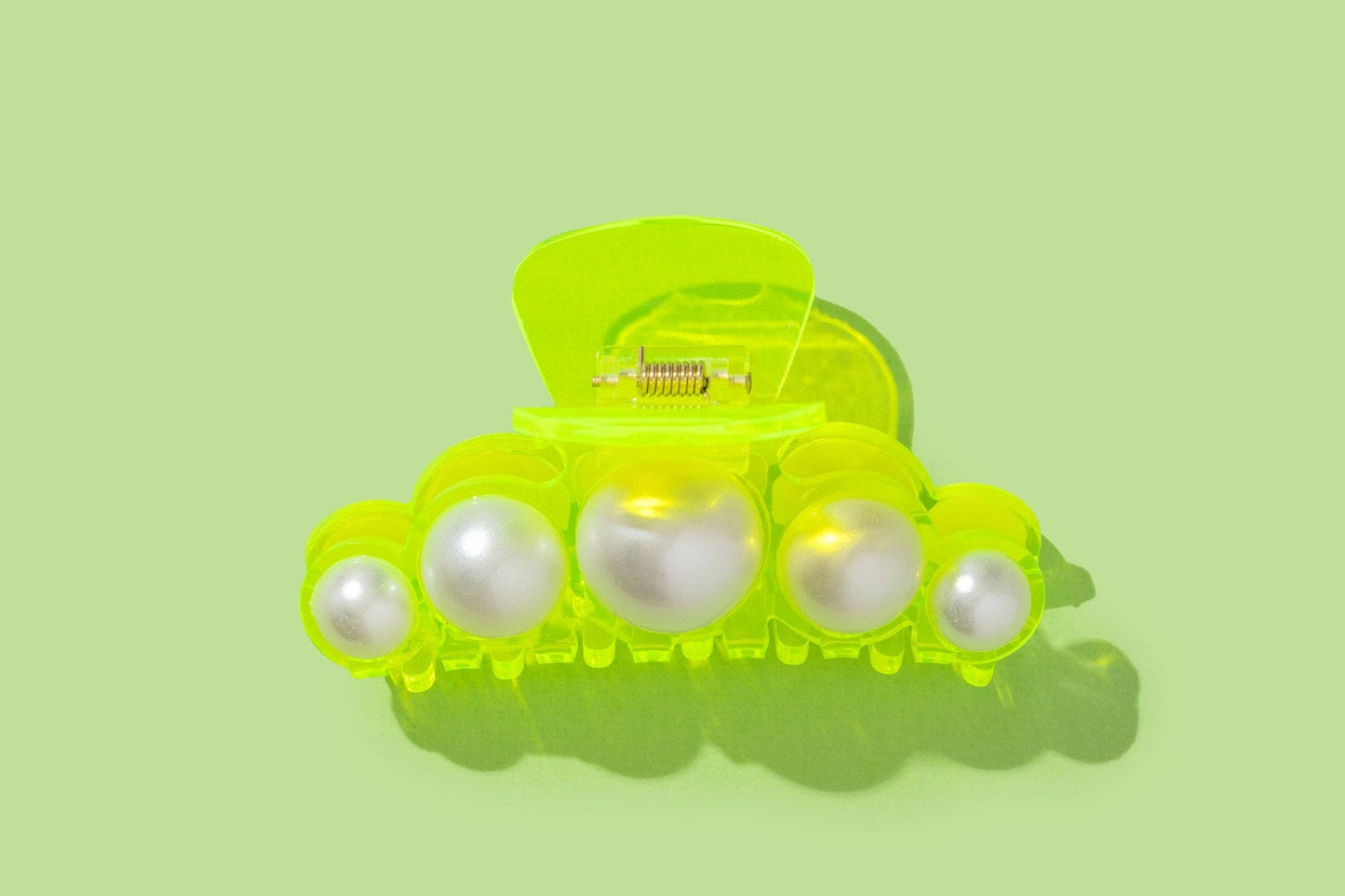 Taylor Elliott Neon Green Pearl Claw Hair Clip