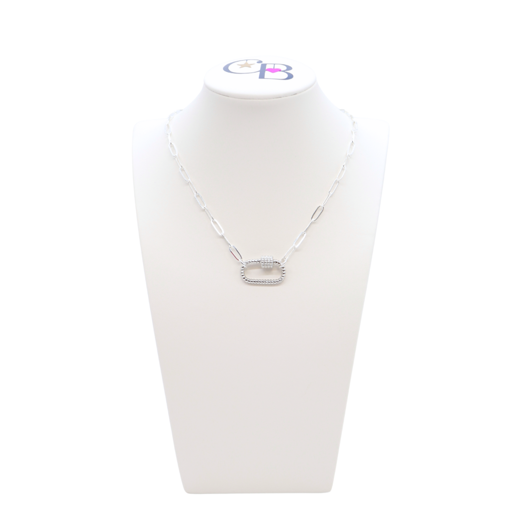 Silver Ashley Necklace with Bella Carabiner