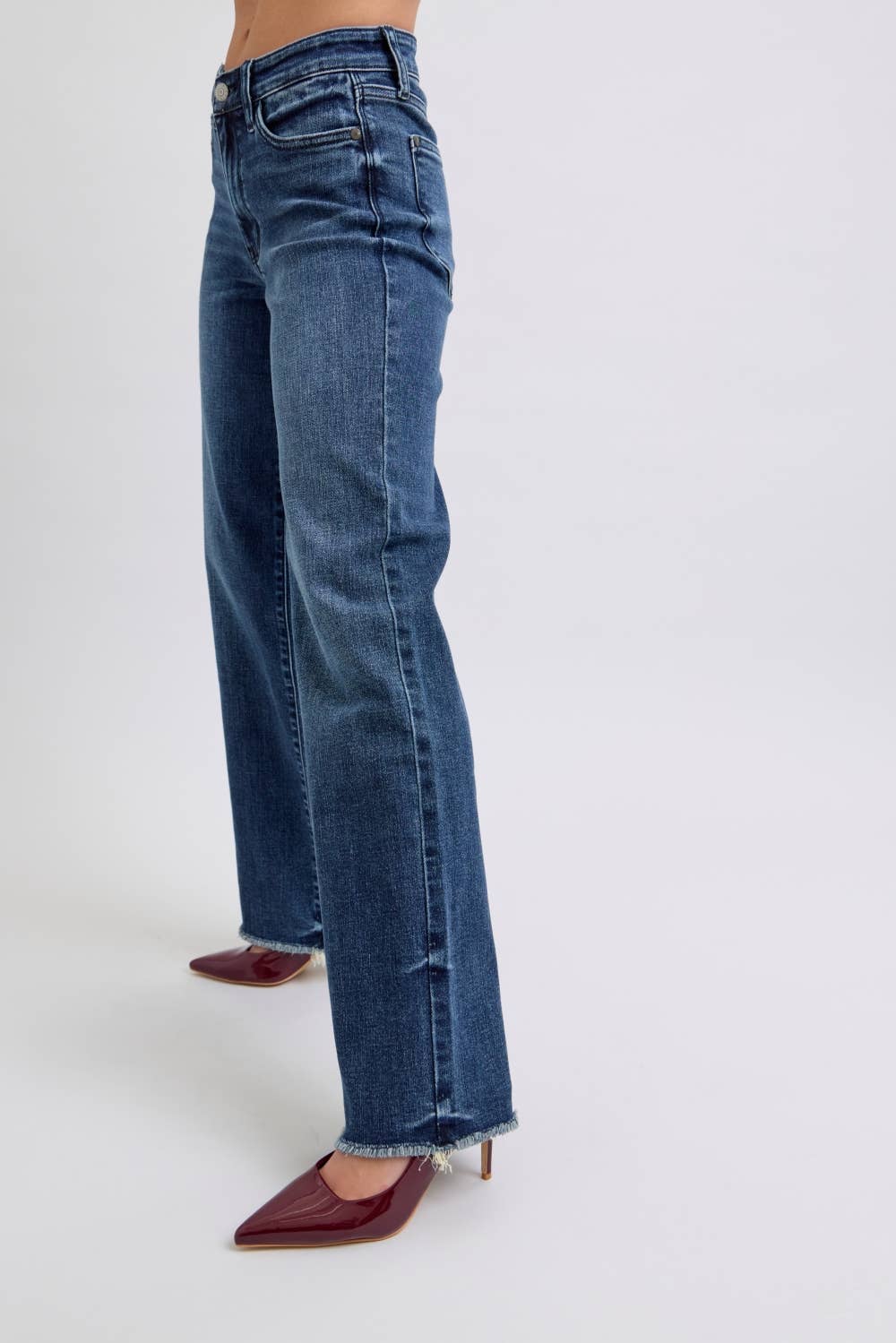Judy Blue Mid Rise Wide Leg Jeans