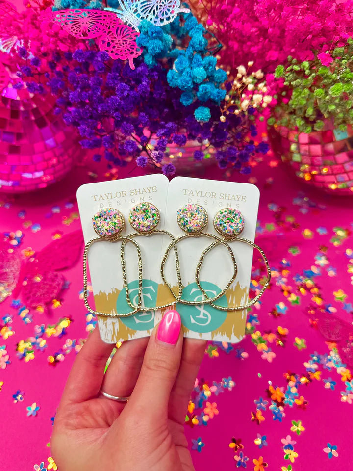 Taylor Shaye Ingrid Glitter Top Hoops