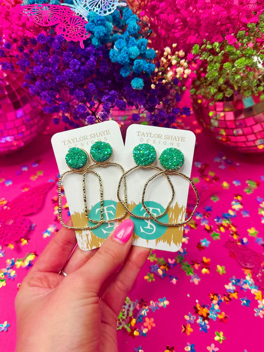Taylor Shaye Ingrid Glitter Top Hoops