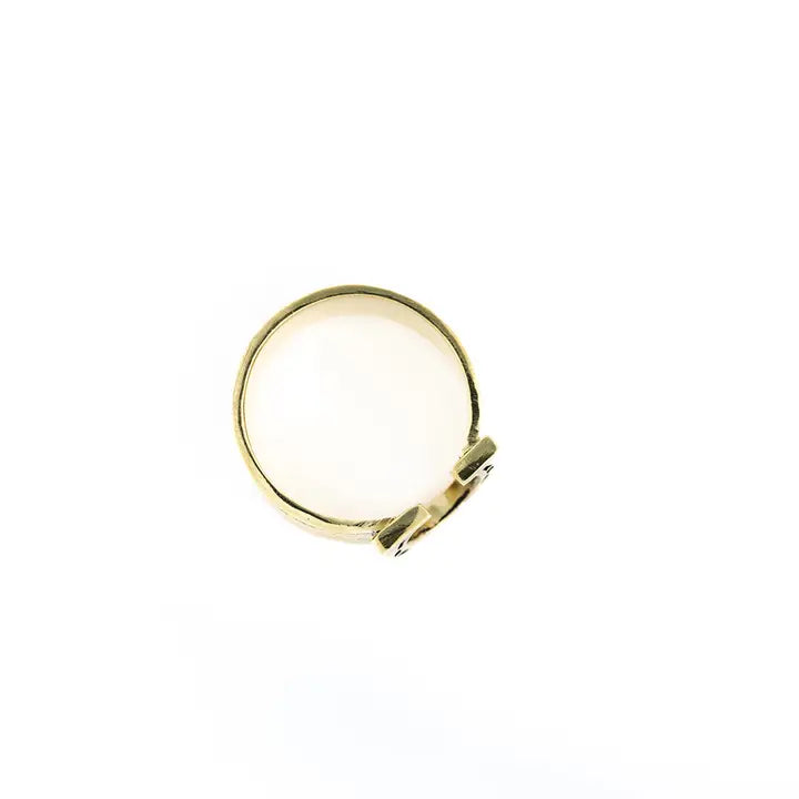 Horseshoe Brass Bandana Ring