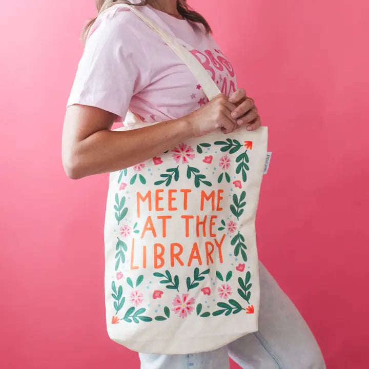 Pippi Post Meet Me at the Library Canvas Tote Bag