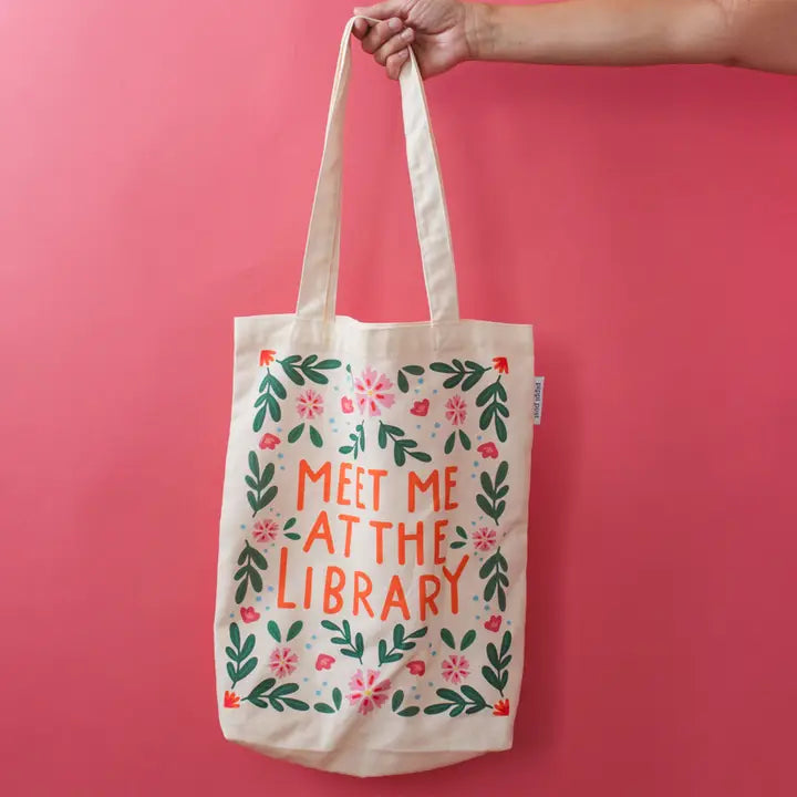 Pippi Post Meet Me at the Library Canvas Tote Bag