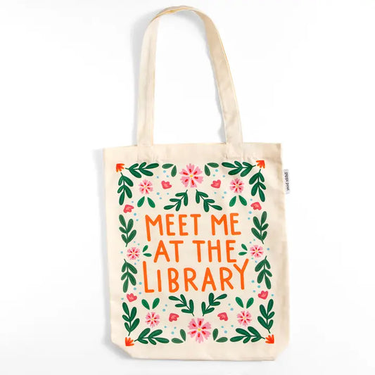 Pippi Post Meet Me at the Library Canvas Tote Bag