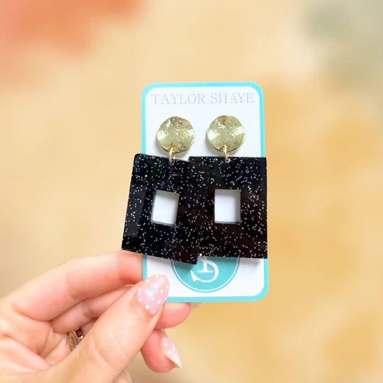 Taylor Shaye Black Sparkle Mini Naomi Drops