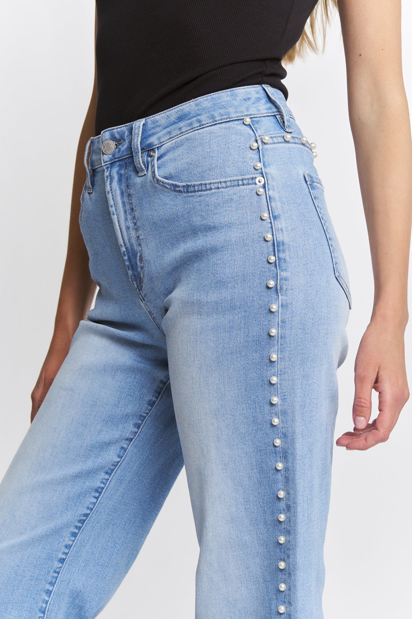 Mica High Rise Wide Leg Pearl Jeans