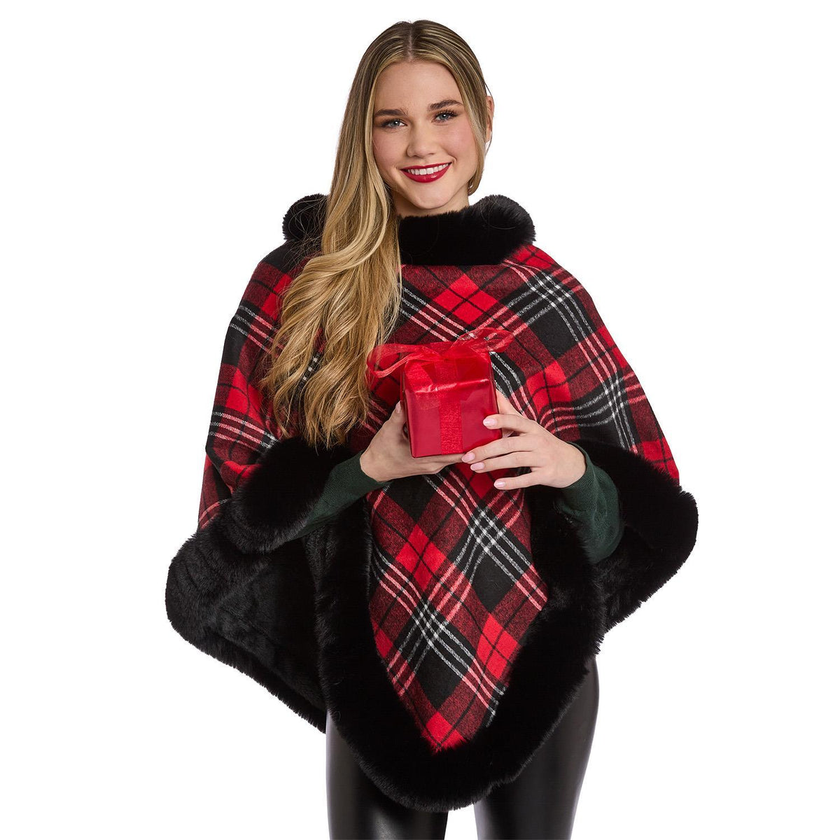 Classic Tartan Christmas Poncho