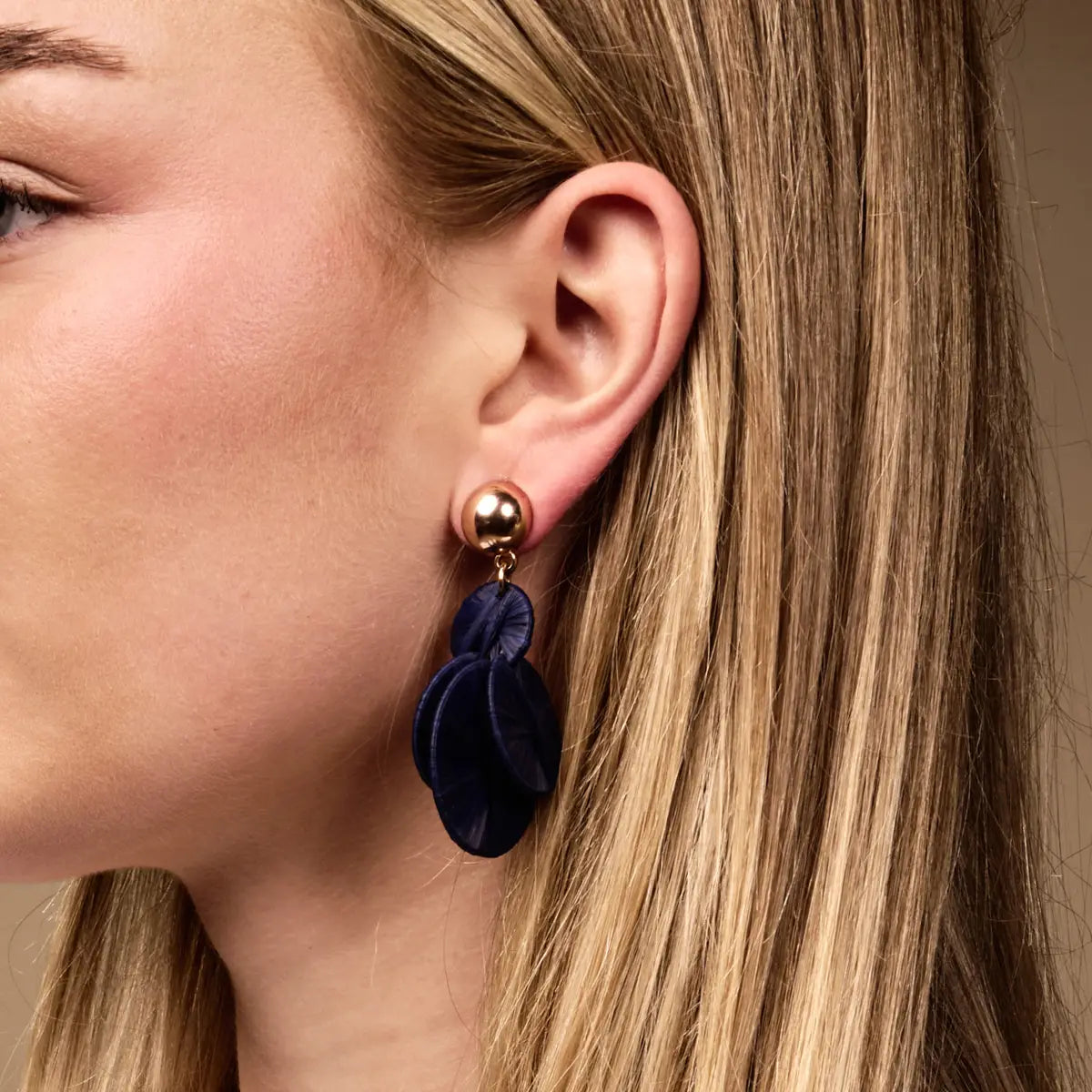 Navy Pretty and Polished Hoop Earrings