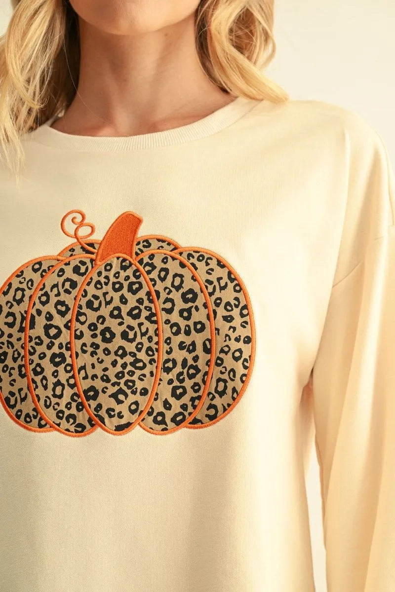 Pumpkin Patch Leopard Sweatshirt