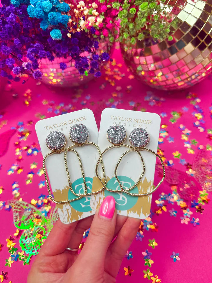 Taylor Shaye Ingrid Glitter Top Hoops