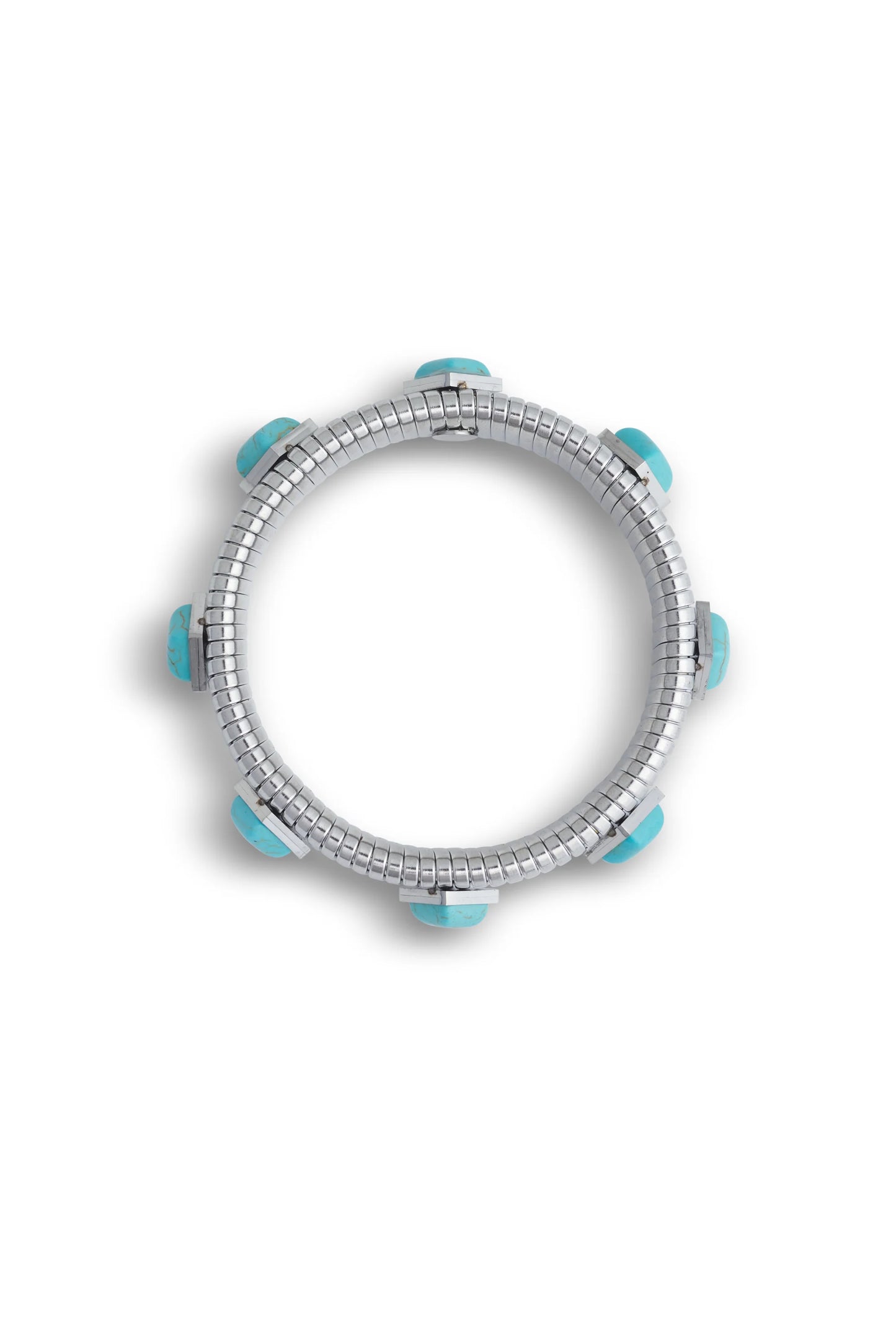Silver Turquoise Tube Bracelet