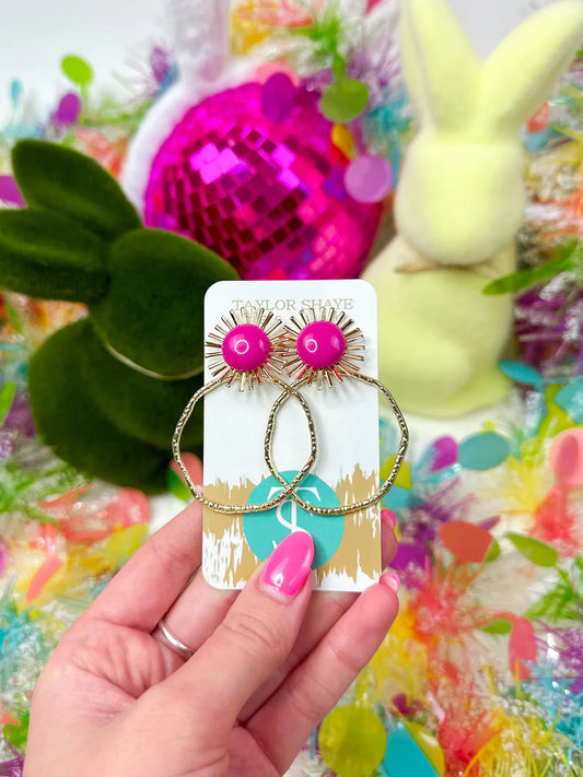 Taylor Shaye Colorful Sunburst Hoops