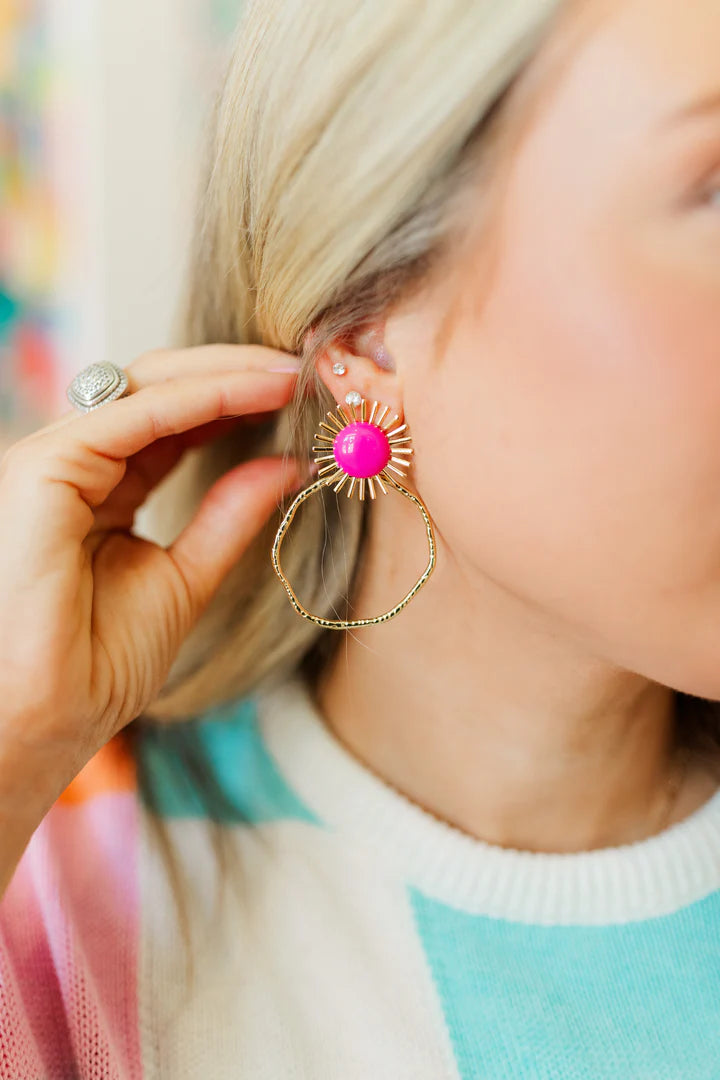 Taylor Shaye Colorful Sunburst Hoops