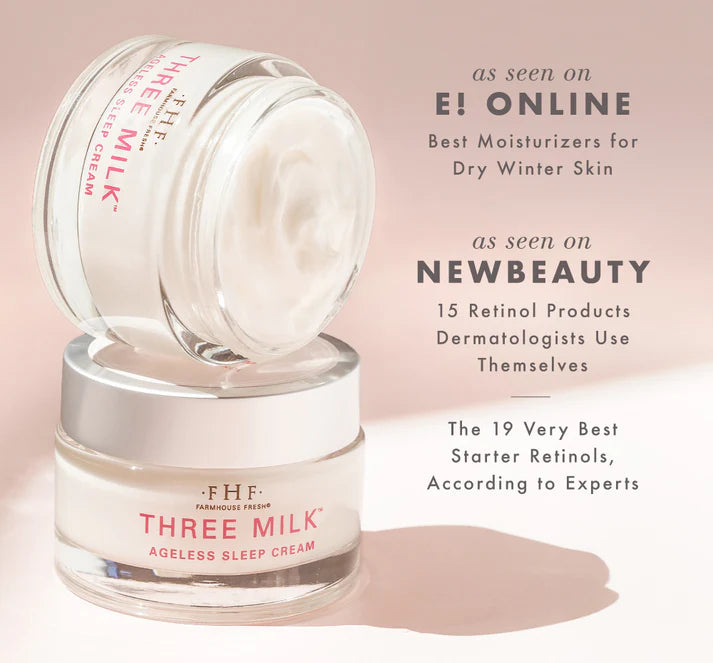 FarmHouse Fresh Three Milk Ageless Sleep Cream With Peptides and Reitnol
