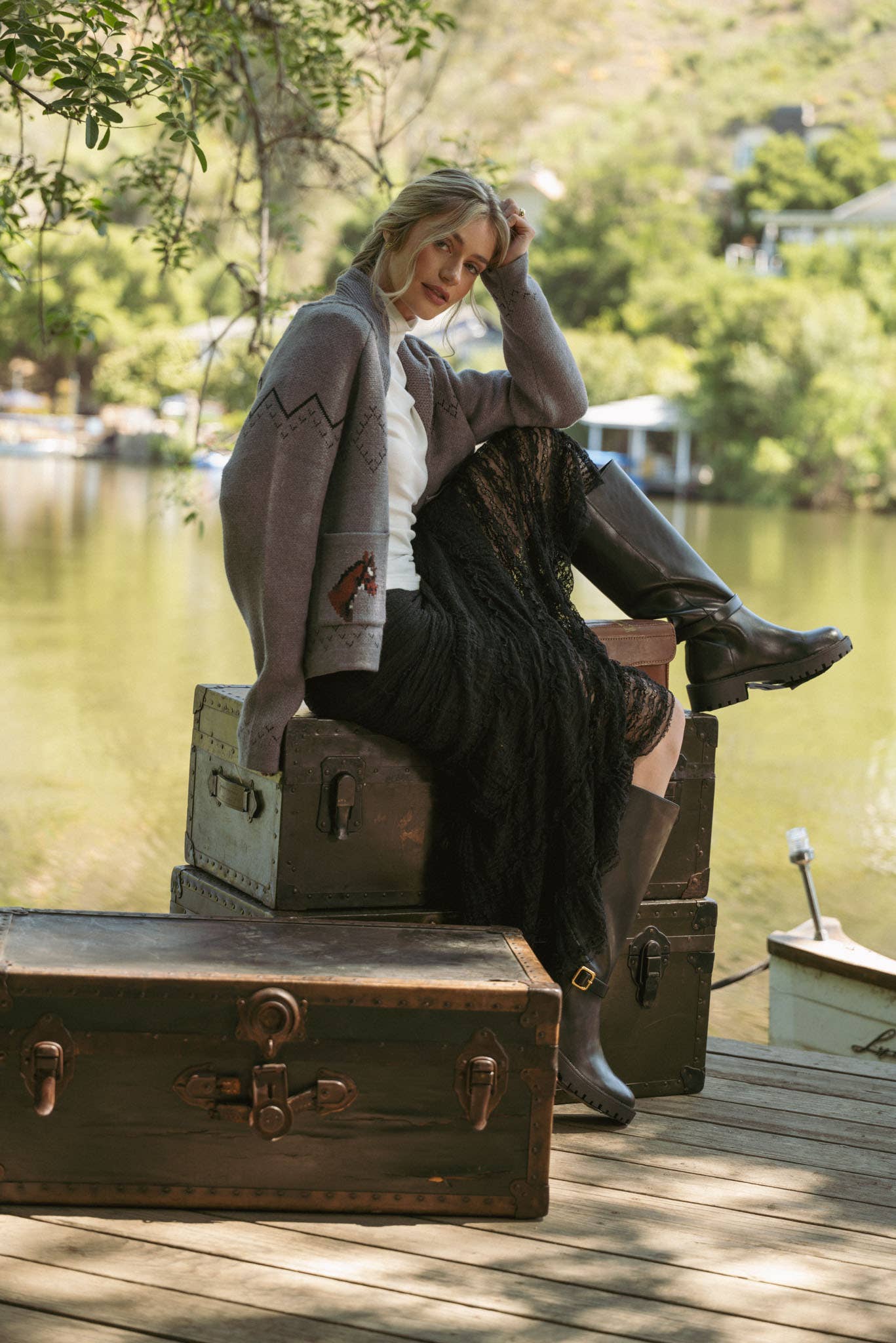 Horse Knit Sweater Cardigan