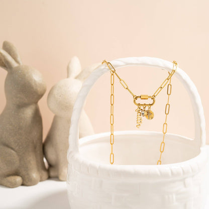 Paperclip Carabiner Charm Necklace