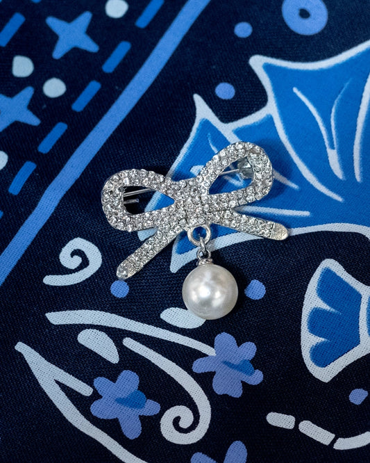 Bandana Brooch - Bow + Pearl