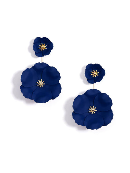 Zenzii Double Flower Drop Earring