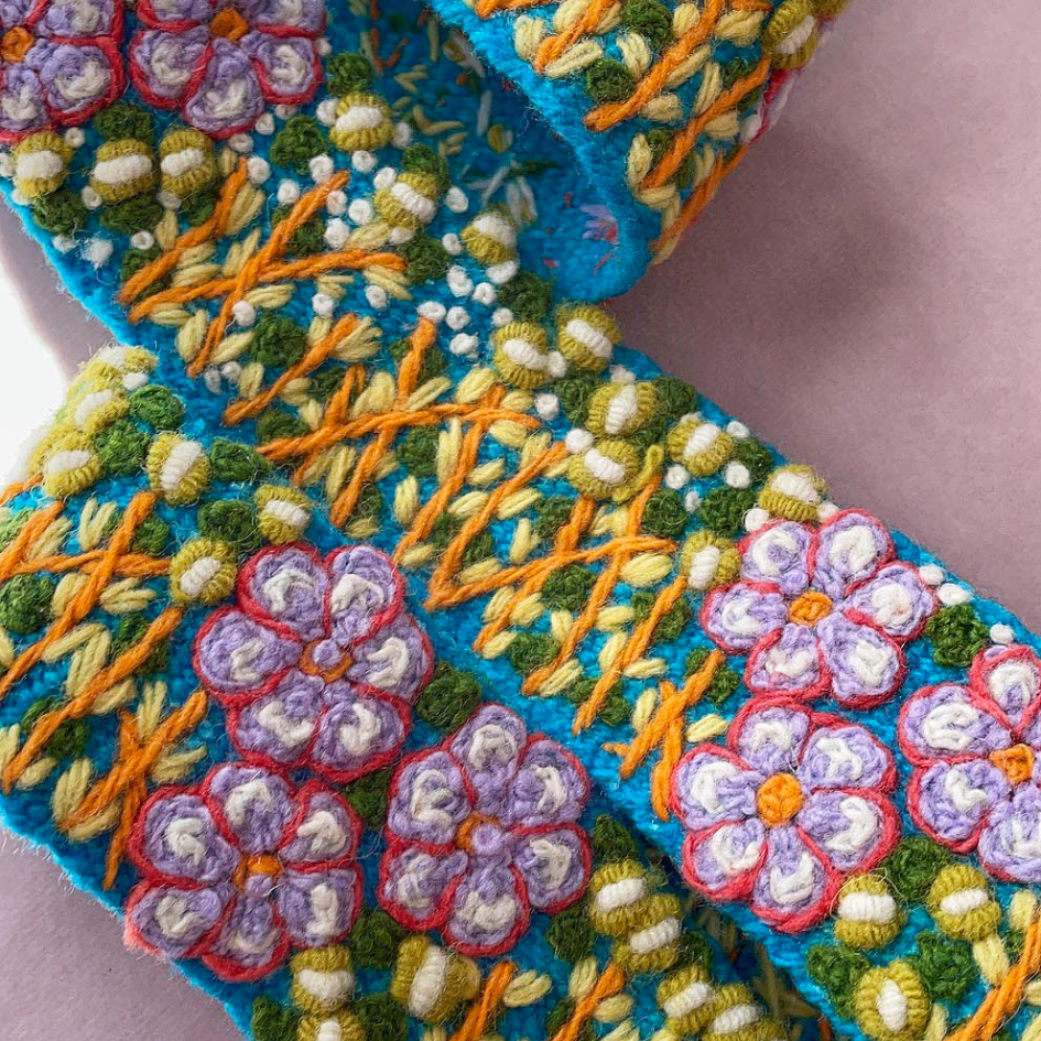 Jenny Krauss Windswept Embroidered Wool Belt