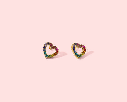 Mae Heart Colorful Stud Earrings