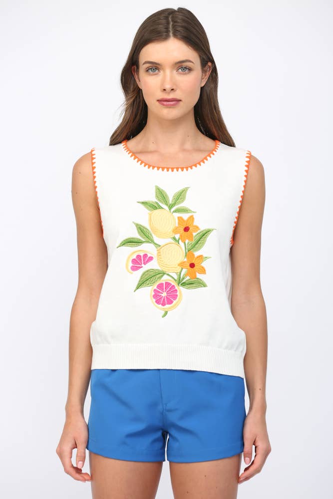 Lemon and Flowers Top