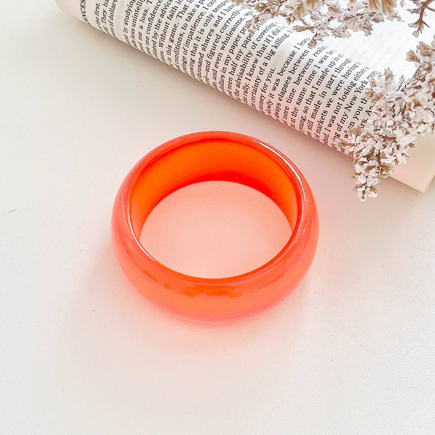 Chunky Iridescent Round Resin Stackable Bangle Bracelet MK2PPPO6W6JBR126