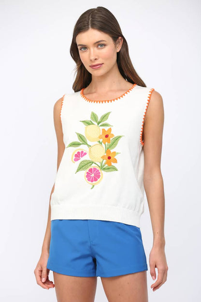 Lemon and Flowers Top