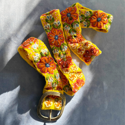Jenny Krauss Golden Delicious Embroidered Wool Belt