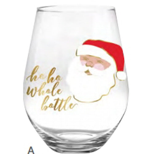 30 FL OZ Jumbo Holiday Stemless Wine Glass