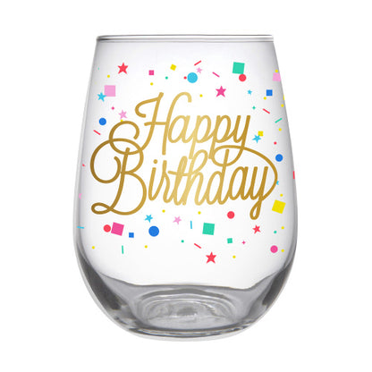 20 FL OZ Stemless Celebration Wine Glasses