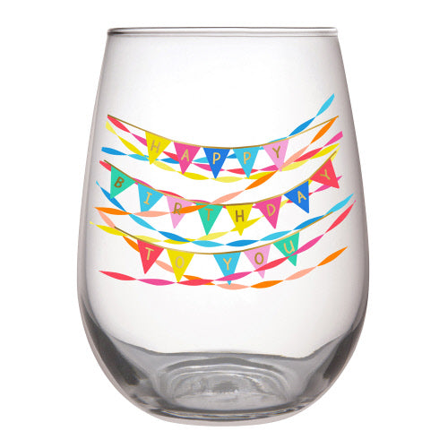 20 FL OZ Stemless Celebration Wine Glasses