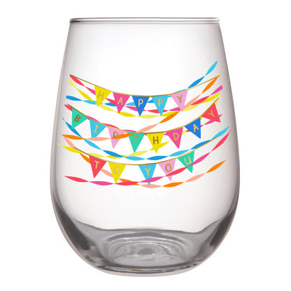 20 FL OZ Stemless Celebration Wine Glasses