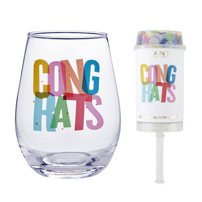 20 FL OZ Stemless Celebration Wine Glasses