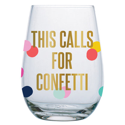 20 FL OZ Stemless Celebration Wine Glasses