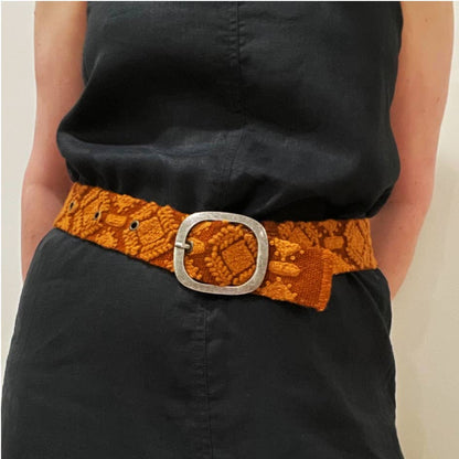 Jenny Krauss Terracotta Embroidered Wool Belt