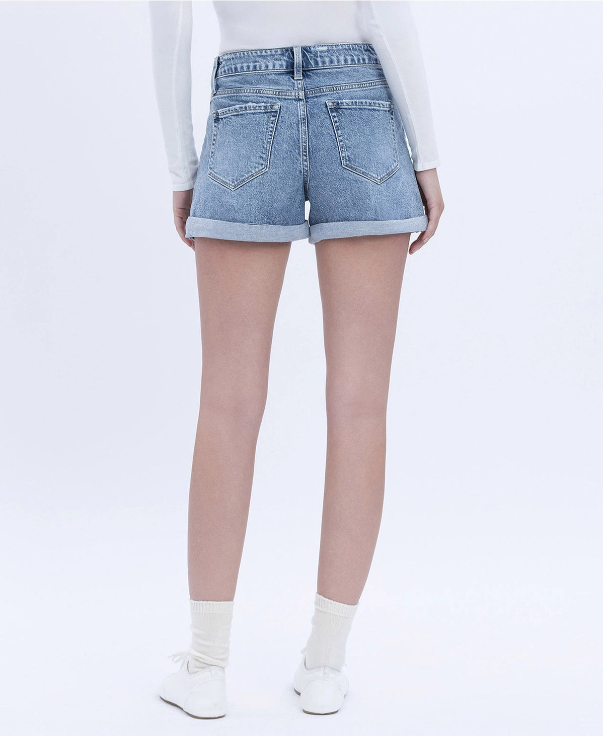 Vervet Rebecca  Tab High Rise Denim Shorts