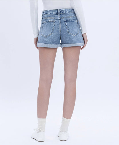Vervet Rebecca  Tab High Rise Denim Shorts