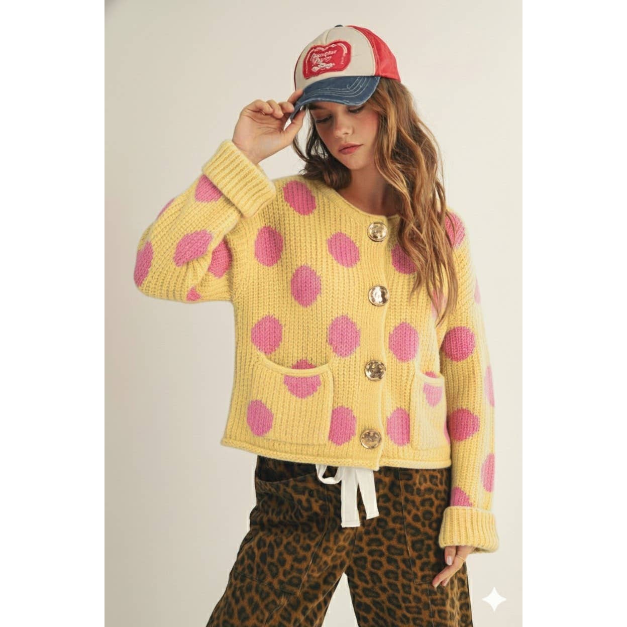 Luxe Vintage Gold Button Front Pocket Cardigan