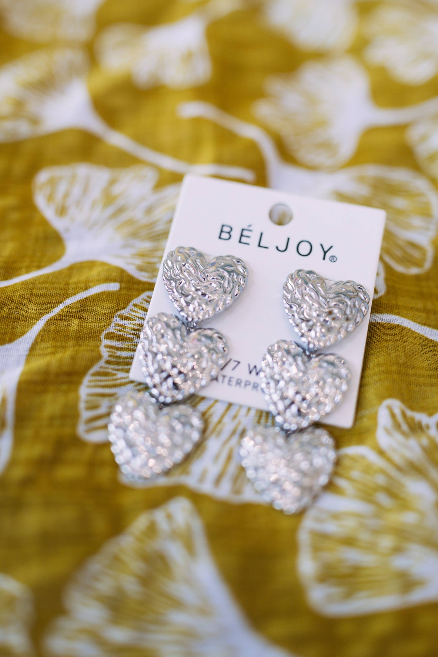Evian Textured Heart Earrings