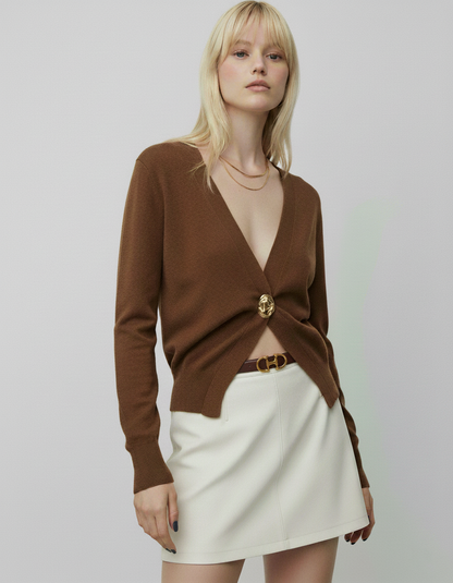 Stitched Clean Leather Belt with Horsebit Buckle