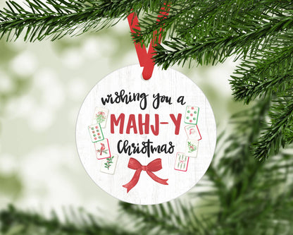 Mahjong Christmas Ornament, Preppy Tree Ornament Mahj Dice