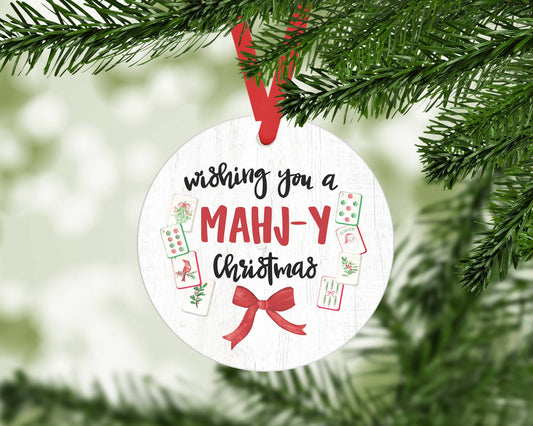 Mahjong Christmas Ornament, Preppy Tree Ornament Mahj Dice