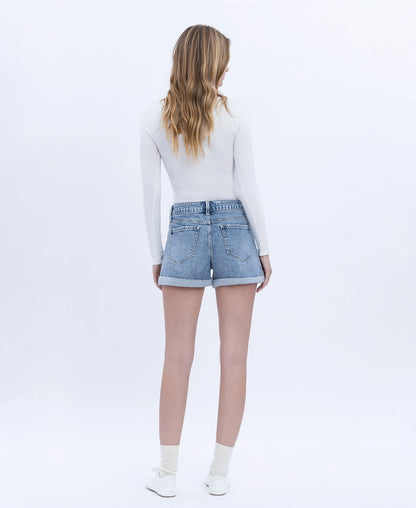 Vervet Rebecca  Tab High Rise Denim Shorts