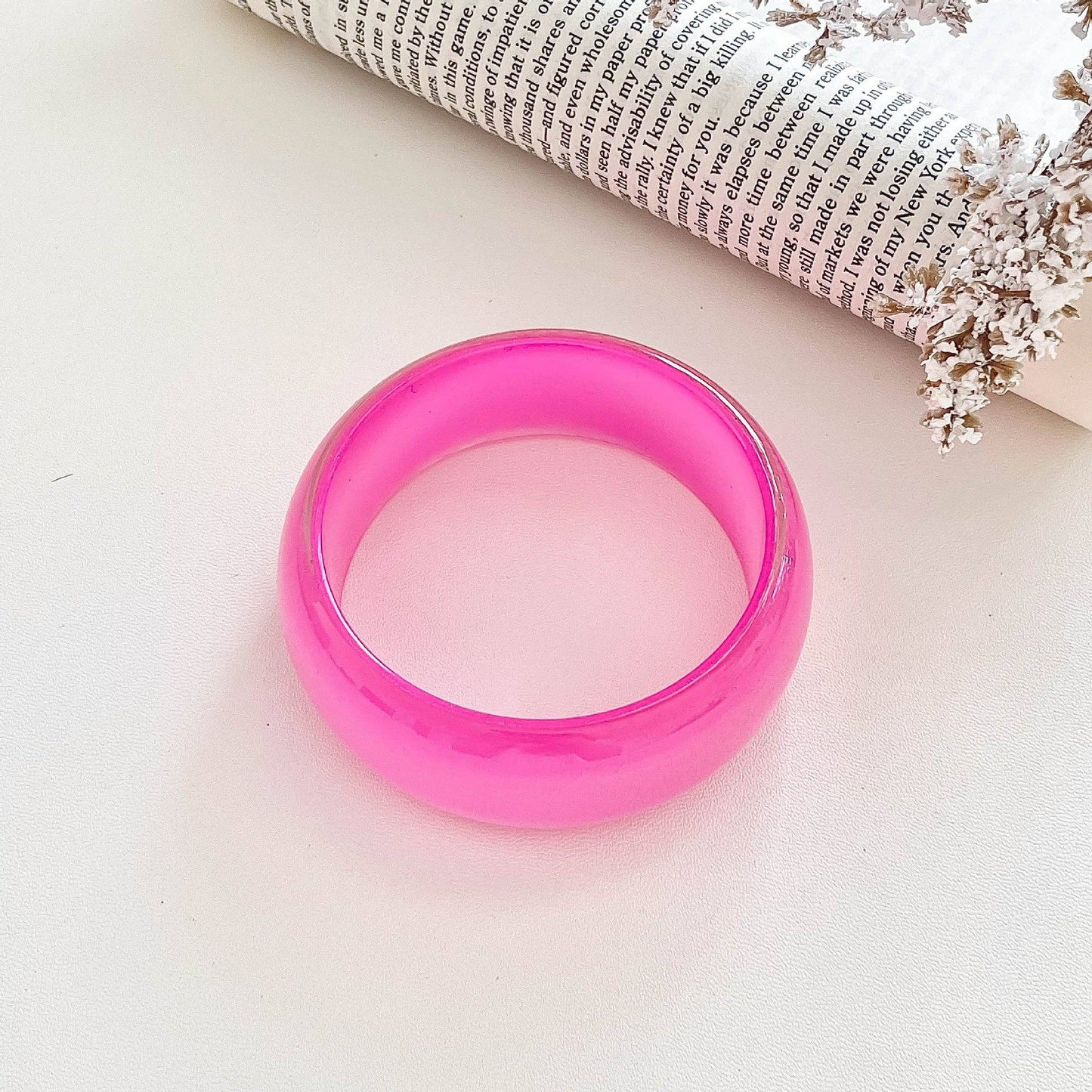 Chunky Iridescent Round Resin Stackable Bangle Bracelet MK2PPPO6W6JBR126