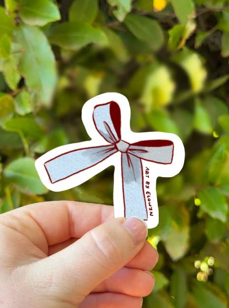 Blue Bow Sticker