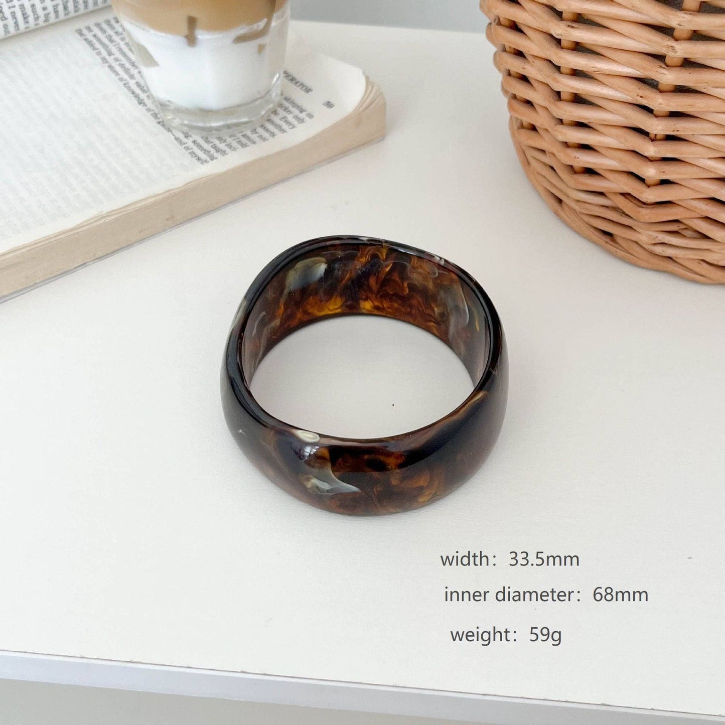 Retro Resin Stackable Geometric Bangle Bracelet MK2PPPO6W6JBR128