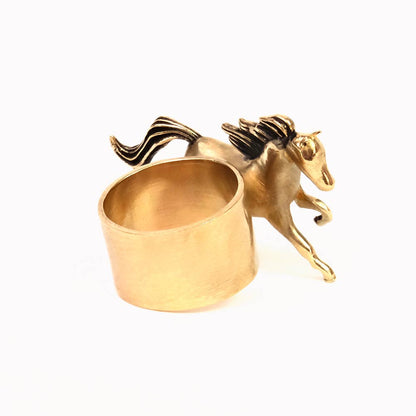 Handker Horses Brass Bandana Slide Ring