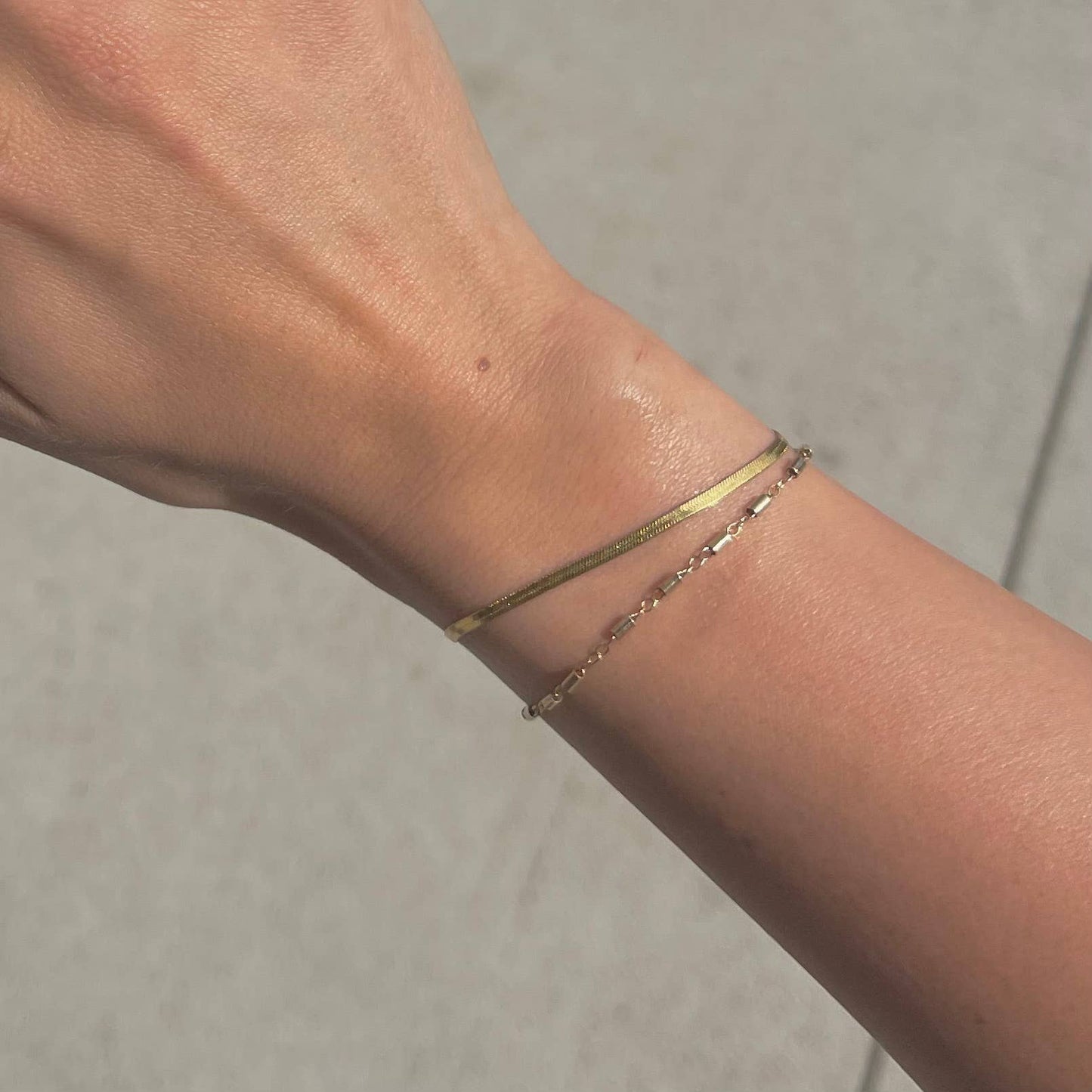 Nikki Smith Micro Gold Herringbone Bracelet