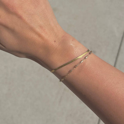 Nikki Smith Micro Gold Herringbone Bracelet